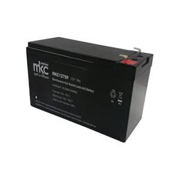 batteria-al-piombo-ricaricabile-12v-7a-terminale-faston-48mm-mkc-mkc1270p Batteria Ermetica Accumulatore Professionale 12V 7AH